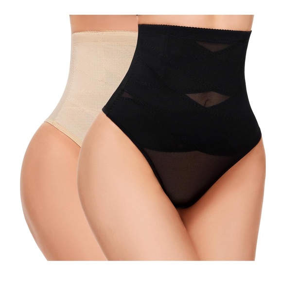 Women👩🏻High Waisted Stay-Put Body Shaper Girdle Compression Shapewear Thong Sz M - Picture 1 of 7